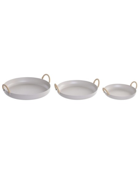 CENTRO MESA SET 3 METAL PE 28X28X9 CREMA