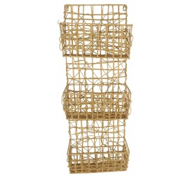 CESTA PARED METAL PE 31X15X86 3 CESTAS NATURAL