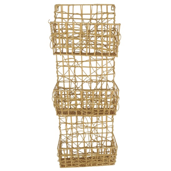 CESTA PARED METAL PE 31X15X86 3 CESTAS NATURAL