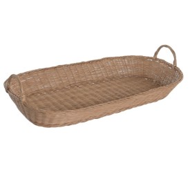 BANDEJA RATAN METAL 77X43X10 NATURAL