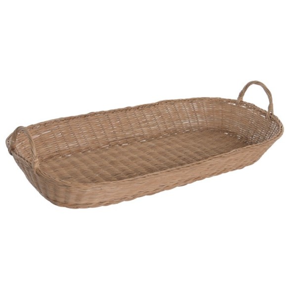 BANDEJA RATAN METAL 77X43X10 NATURAL