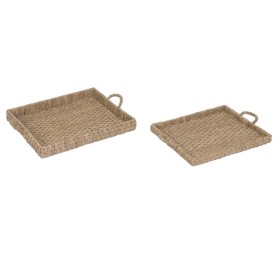 BANDEJA SET 2 SEAGRASS METAL 58X48X8 NATURAL