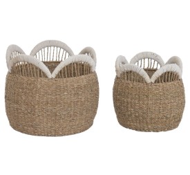 CESTA SET 2 SEAGRASS YUTE 45X45X38 NATURAL