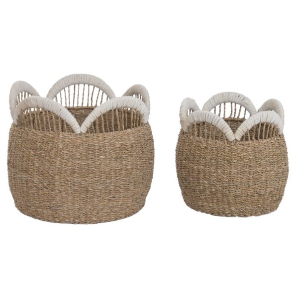 CESTA SET 2 SEAGRASS YUTE 45X45X38 NATURAL