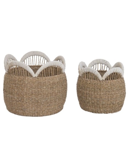 CESTA SET 2 SEAGRASS YUTE 45X45X38 NATURAL