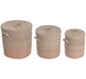 CESTA ROPA SET 3 SEAGRASS YUTE 38X38X42 NATURAL