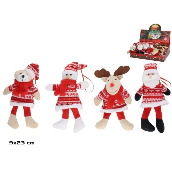 PERSONAJE DE NAVIDAD 4 STD ROJO 9X23CM
