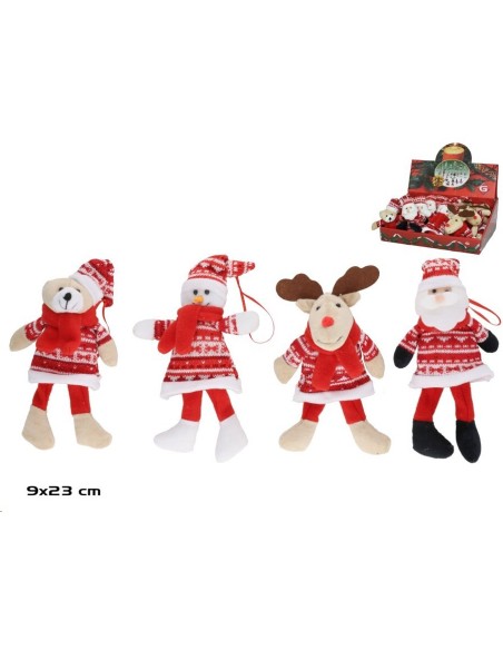 PERSONAJE DE NAVIDAD 4 STD ROJO 9X23CM