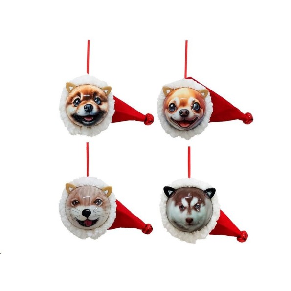 BOLA NAVIDAD PERRO 4 STD. 9CM