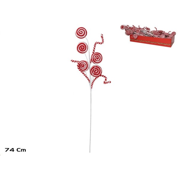 VARA C/CARAMELOS ROJOS 74CM CABAYIH