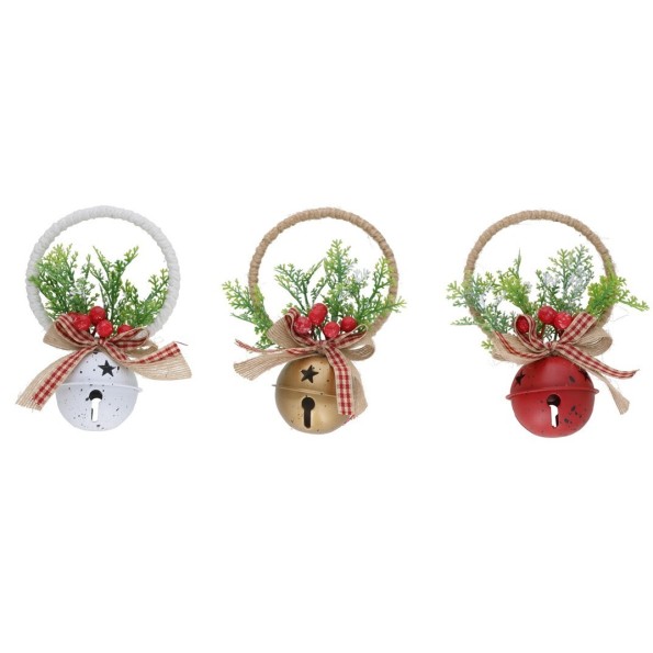 CAMPANA NAVIDAD DECORACION 3 STD. 14.5X6CM