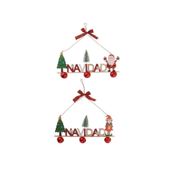 FELIZ NAVIDAD ELFO/PAPA NOEL 2 STD 36X16CM LUNIU