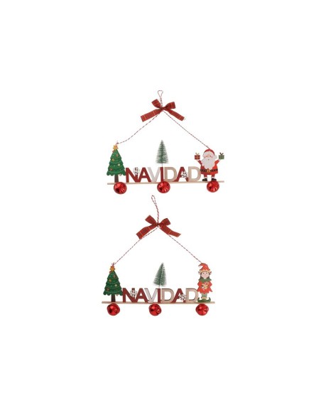 FELIZ NAVIDAD ELFO/PAPA NOEL 2 STD 36X16CM LUNIU