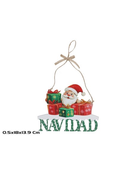COLGANTE PAPA NOEL NAVIDAD 18X13.9X0.5CM