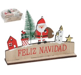 FIGURA XMAS PAPA NOEL CON PINO 24X17CM RUNAH