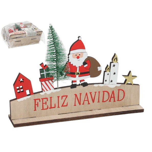 FIGURA XMAS PAPA NOEL CON PINO 24X17CM RUNAH