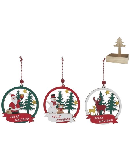 FELIZ NAVIDAD C/COLGANTE NAVIDAD 3 STD 9.4X0.9X9.7CM RAUNG