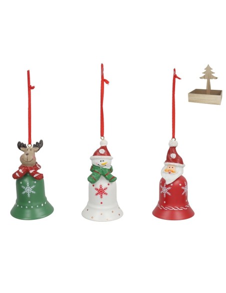 ADORNO COLGANTE CAMPANA FIGURA XMAS POLIRESINA 3STD 9X5CM