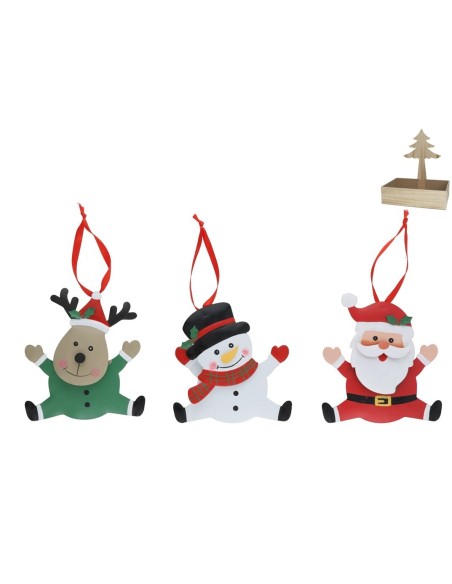 ADORNO COLGANTE FIGURA XMAS METAL 3STD 11X12CM