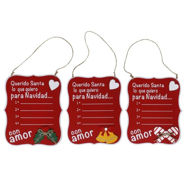COLGANTE XMAS PIZARRA SANTA ESPAOL 19,5X16,6X0,7 C