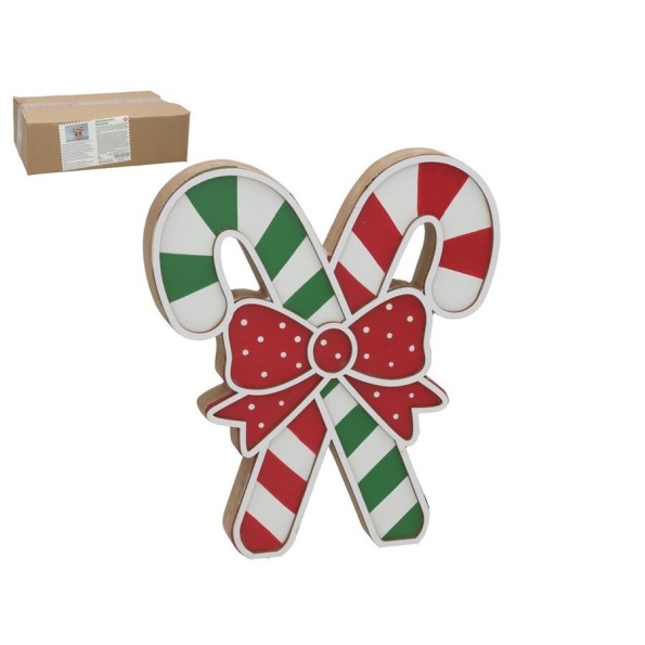 FIGURA BASTON CARAMELO 17X20CM PINEZA