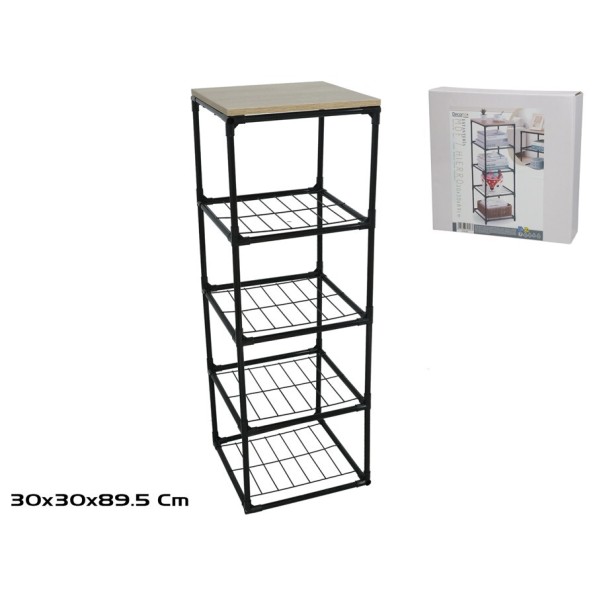 ESTANTERIA MDF/HIERRO 30X30X89.5CM