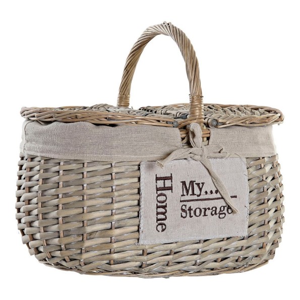 CESTA PICNIC MIMBRE TELA 35X25X20 NATURAL