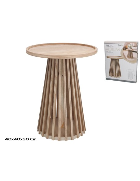 MESA AUXILIAR MADERA+MDF  40X40X50CM
