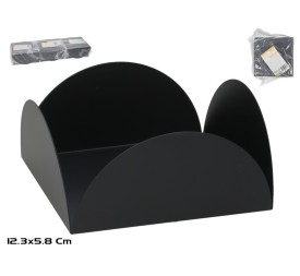 SERVILLETERO METAL 12,3X12,3X5,8CM NEGRO