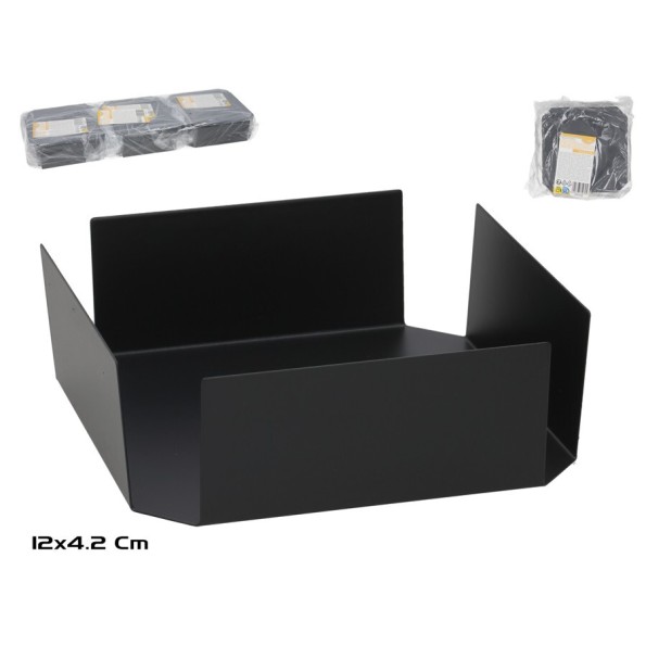 SERVILLETERO METAL 12X12X4,2CM NEGRO