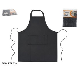 DELANTAL C/2 BOLSILLOS 80X75CM NEGRO