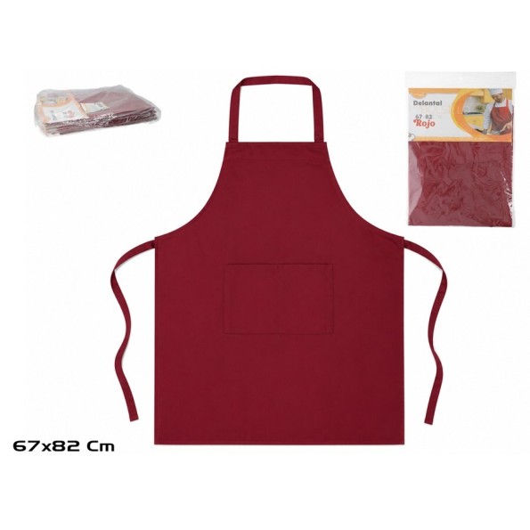 DELANTAL C/BOLSILLO 67X82CM ROJO