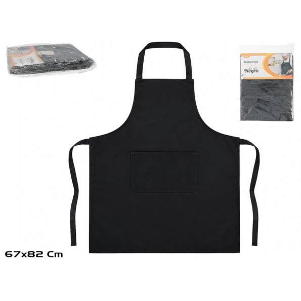 DELANTAL C/BOLSILLO 67X82CM NEGRO