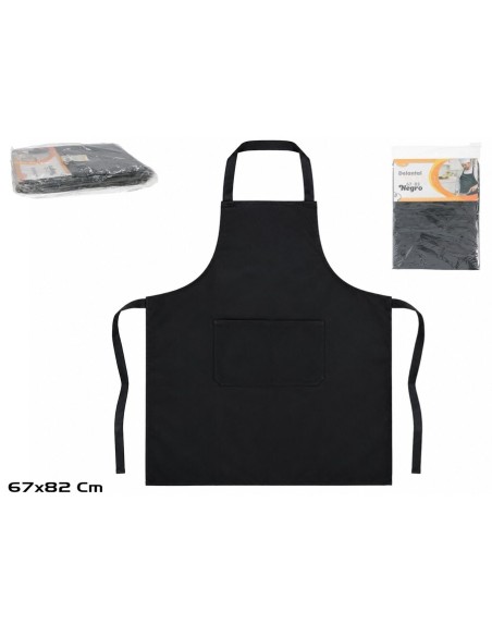 DELANTAL C/BOLSILLO 67X82CM NEGRO