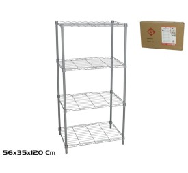 ESTANTERIA CROMADA 4 BALDAS 56X35X120CM