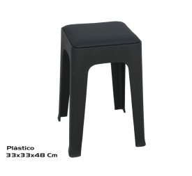 TABURETE C/COJIN CUADRADO 33X33X48CM