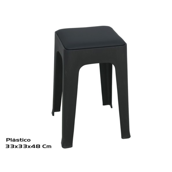 TABURETE C/COJIN CUADRADO 33X33X48CM
