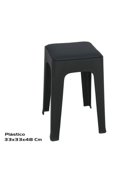 TABURETE C/COJIN CUADRADO 33X33X48CM