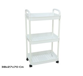 CARRO ALMACENAJE 3 NIVELES PP 38X27X70CM
