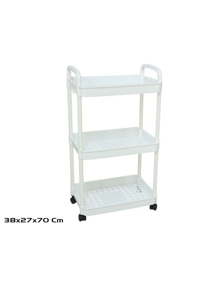 CARRO ALMACENAJE 3 NIVELES PP 38X27X70CM