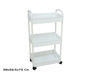 CARRO ALMACENAJE 3 NIVELES PP 38X26.5X75CM