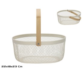 CESTA MALLA ASA BAMBU 22X18X23CM