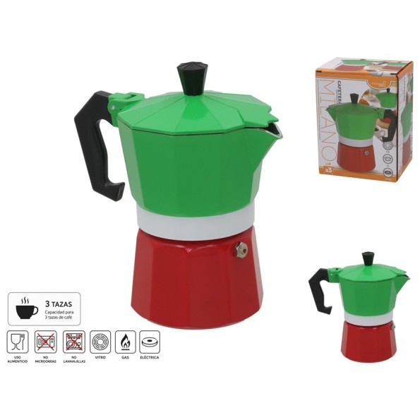 CAFETERA ESPRESSO 3 TAZAS MILANO
