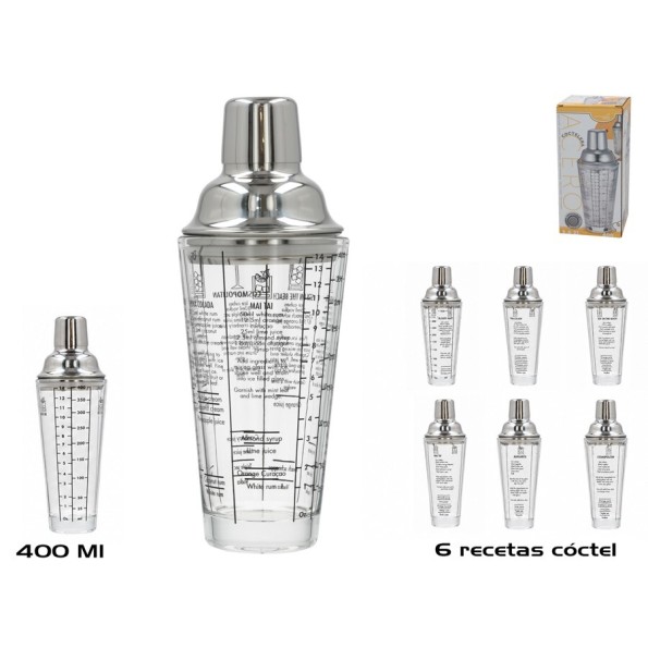 COCTELERA ACERO 400ML 8.3X8.3X21.5CM