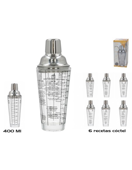 COCTELERA ACERO 400ML 8.3X8.3X21.5CM