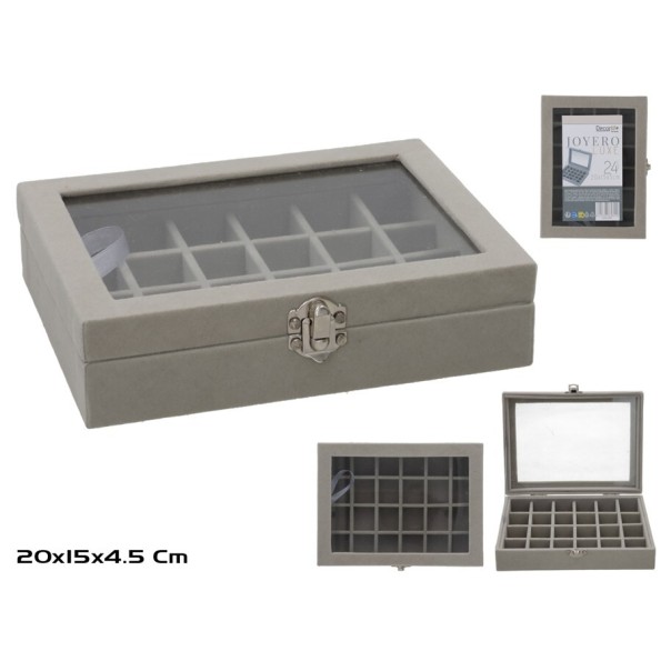 JOYERO 24 HUECOS 20X15X4.5CM LUXE