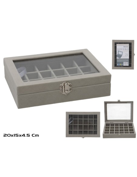 JOYERO 24 HUECOS 20X15X4.5CM LUXE