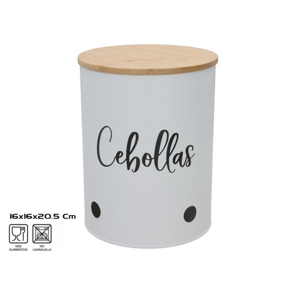 BOTE METAL 16X16X20.5CM CEBOLLAS