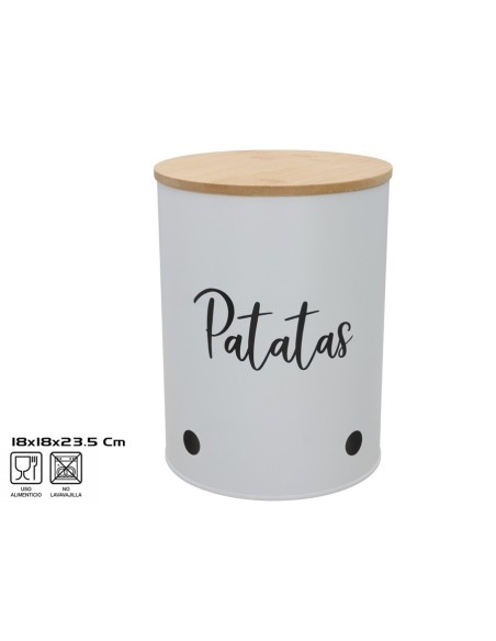 BOTE METAL 18X18X23.5CM PATATAS