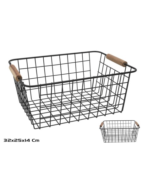 CESTA METAL C/ ASAS 32X25X14CM
